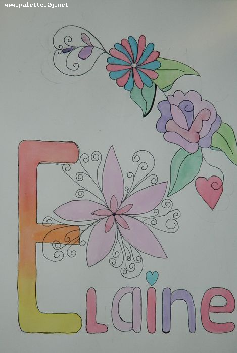 Art Studio PALETTE. Elaine Zhang Picture.  Watercolour, Ink Design Selfname 