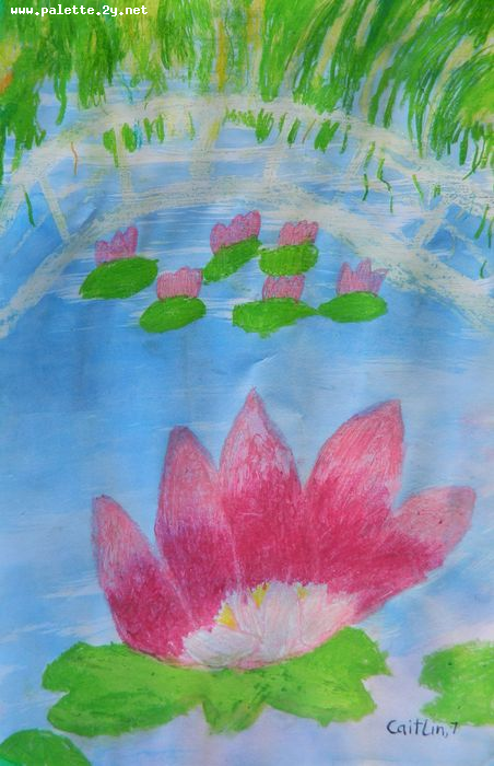 Art Studio PALETTE. Caitlin Wang Picture.  Oil Pastel Inspired by Monet 