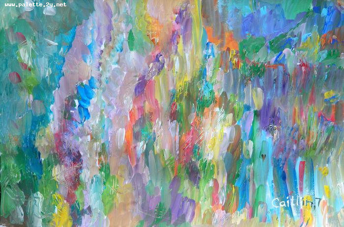 Art Studio PALETTE. Caitlin Wang Picture.  Tempera Fantasy Abstract 