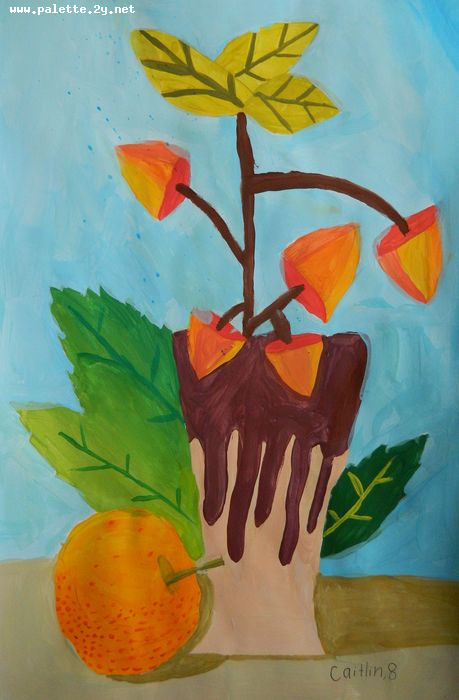 Art Studio PALETTE. Caitlin Wang Picture.  Tempera Still Life Still Life 