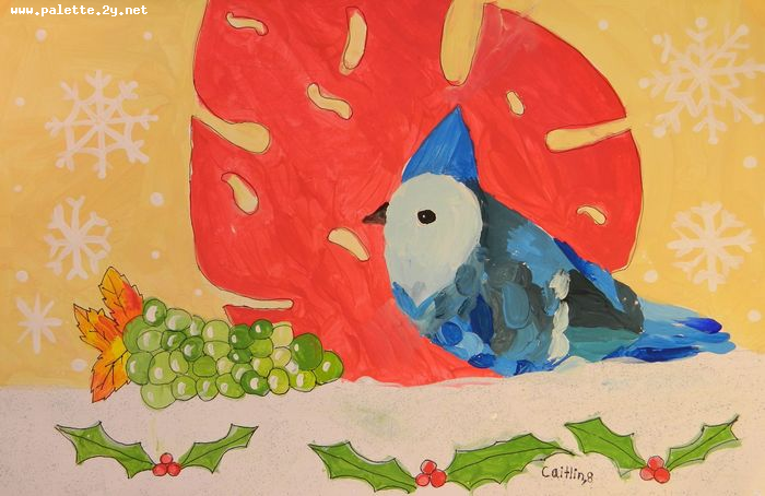 Art Studio PALETTE. Caitlin Wang Picture.  Tempera Animals Birds 