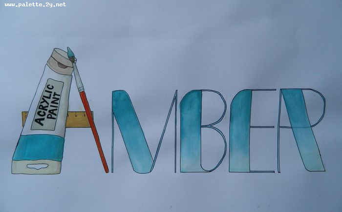 Art Studio PALETTE. Amber Wei Picture.  Watercolour, Ink Design Selfname 