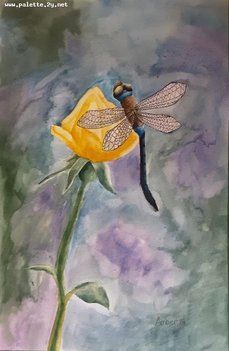 Art Studio PALETTE. Amber Wei Picture.  Watercolour Animals Butterfly 