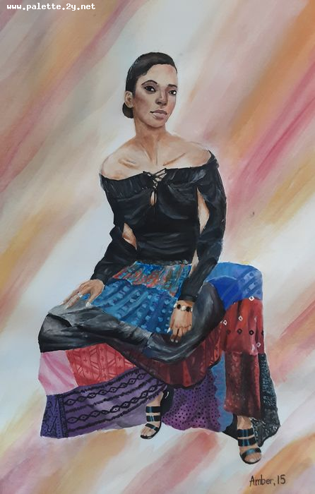 Art Studio PALETTE. Amber Wei Picture.  Tempera Design Clothes 