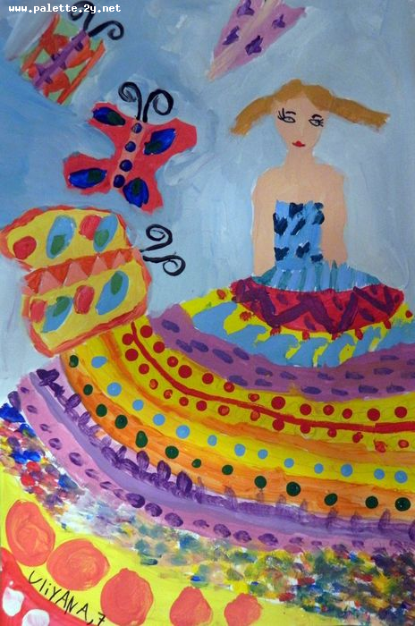 Art Studio PALETTE. Uliyana Kuznetsova Picture.  Tempera Design Clothes 