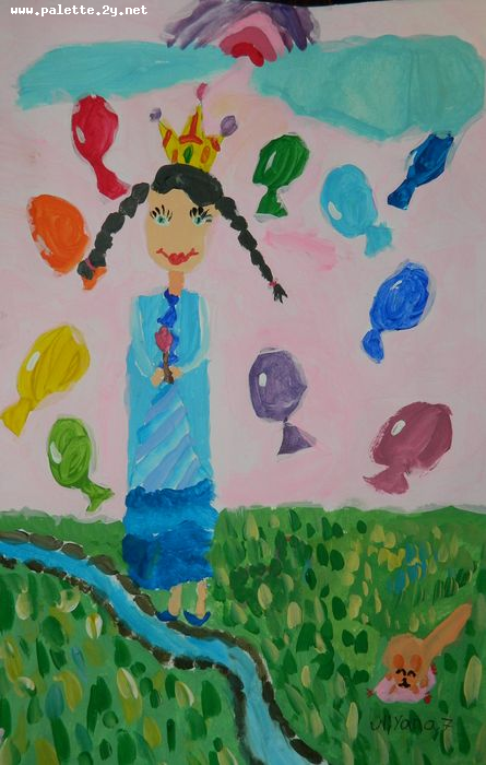 Art Studio PALETTE. Uliyana Kuznetsova Picture.  Tempera People People 