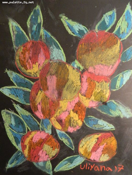 Art Studio PALETTE. Uliyana Kuznetsova Picture.  Pastel Still Life Fruits & Vegi 