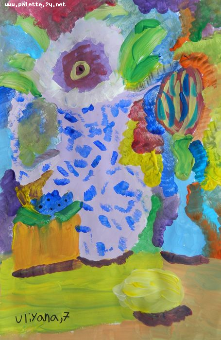 Art Studio PALETTE. Uliyana Kuznetsova Picture.  Tempera Still Life Still Life 