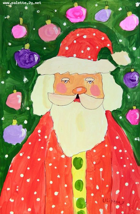 Art Studio PALETTE. Uliyana Kuznetsova Picture.  Tempera Holidays Christmas 