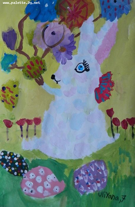 Art Studio PALETTE. Uliyana Kuznetsova Picture.  Tempera Holidays Easter 
