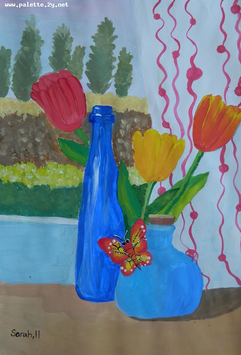Art Studio PALETTE. Sarah Stroman-Bayat Picture.  Tempera Still Life Still Life 