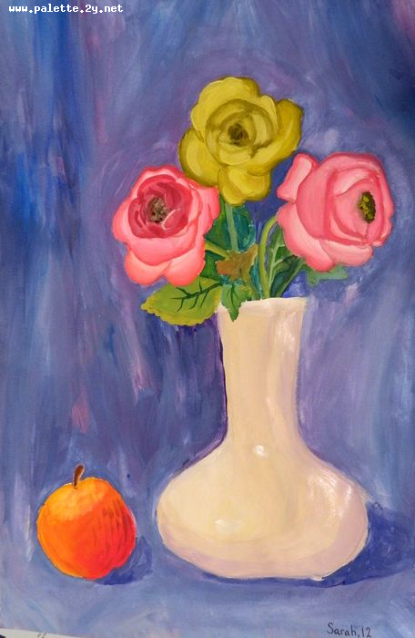 Art Studio PALETTE. Sarah Stroman-Bayat Picture.  Tempera Still Life Still Life 
