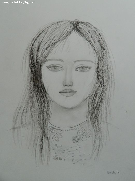 Art Studio PALETTE. Sarah Stroman-Bayat Picture.  Pencil People Selfportrait 