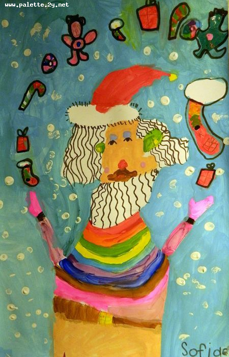 Art Studio PALETTE. Sofia Nikolaidi Picture.  Tempera Holidays New Year 