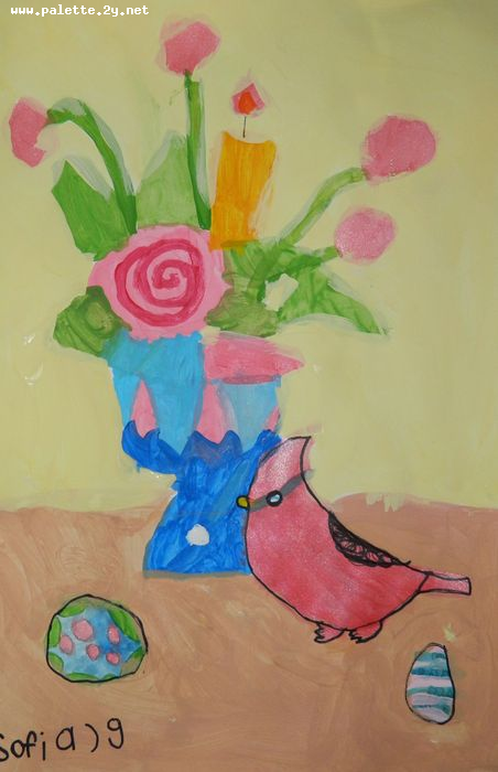 Art Studio PALETTE. Sofia Nikolaidi Picture.  Tempera Still Life Still Life 