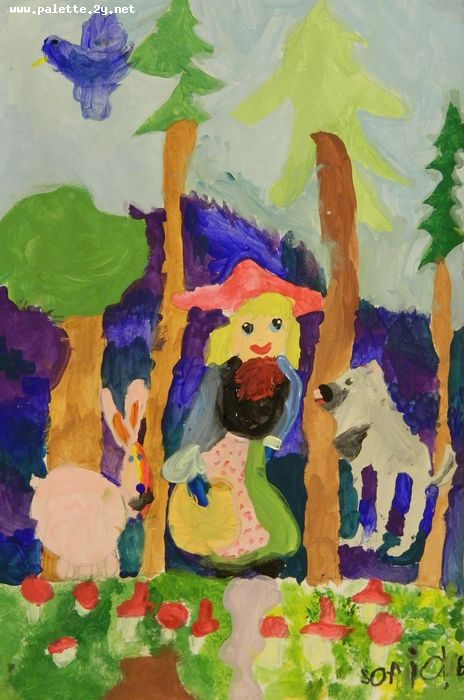 Art Studio PALETTE. Sofia Nikolaidi Picture.  Tempera Fantasy Fairy Tail 