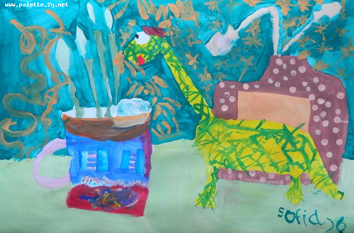 Art Studio PALETTE. Sofia Nikolaidi Picture.  Tempera Still Life Still Life 