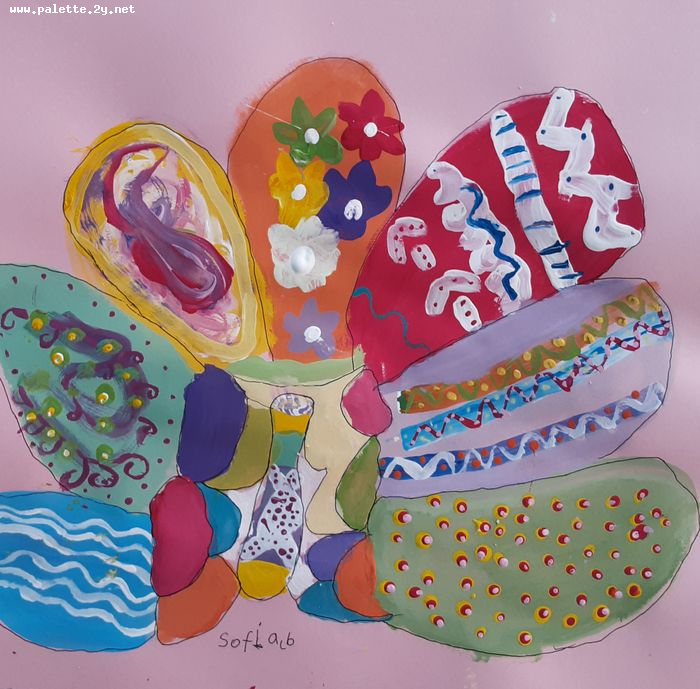 Art Studio PALETTE. Sofia Nikolaidi Picture.  Marker, Tempera Fantasy Abstract 