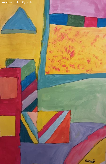 Art Studio PALETTE. Sofia Nikolaidi Picture.  Marker, Tempera Fantasy Abstract 