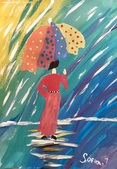 Art Studio PALETTE. Sofia Nikolaidi Picture.  Tempera Design Umbrellas 