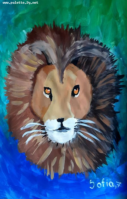 Art Studio PALETTE. Sofia Nikolaidi Picture.  Tempera Animals Cats 