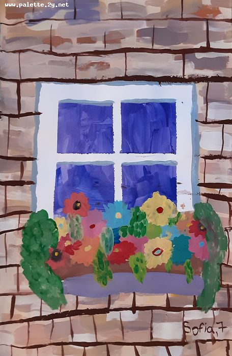 Art Studio PALETTE. Sofia Nikolaidi Picture.  Tempera Plants Flowers 