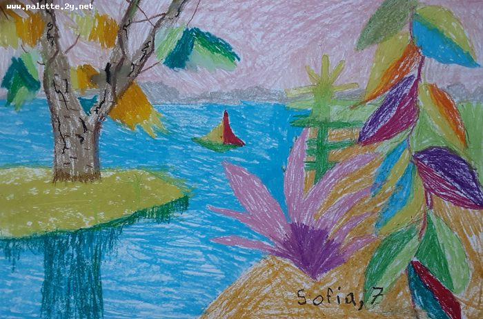 Art Studio PALETTE. Sofia Nikolaidi Picture.  Oil Pastel   