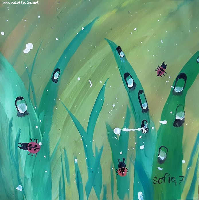 Art Studio PALETTE. Sofia Nikolaidi Picture.  Tempera Plants Garden 