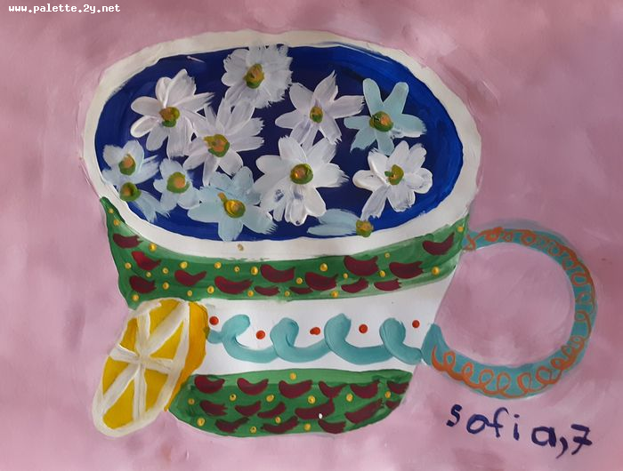 Art Studio PALETTE. Sofia Nikolaidi Picture.  Tempera Design Dishes 