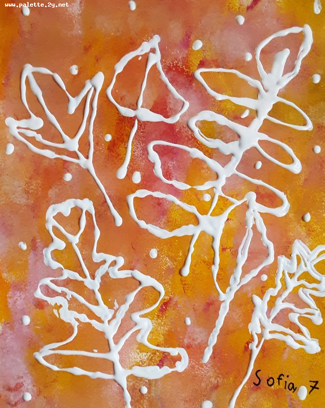 Art Studio PALETTE. Sofia Nikolaidi Picture.  Tempera Plants Leaves 