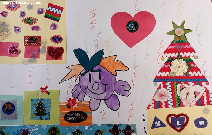 Art Studio PALETTE. Sofia Nikolaidi Picture.  Mixed Media Holidays Christmas 