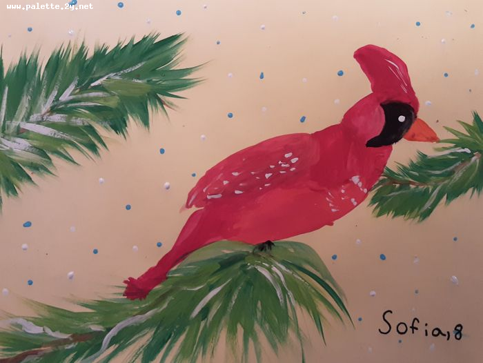 Art Studio PALETTE. Sofia Nikolaidi Picture.  Tempera Animals Birds 