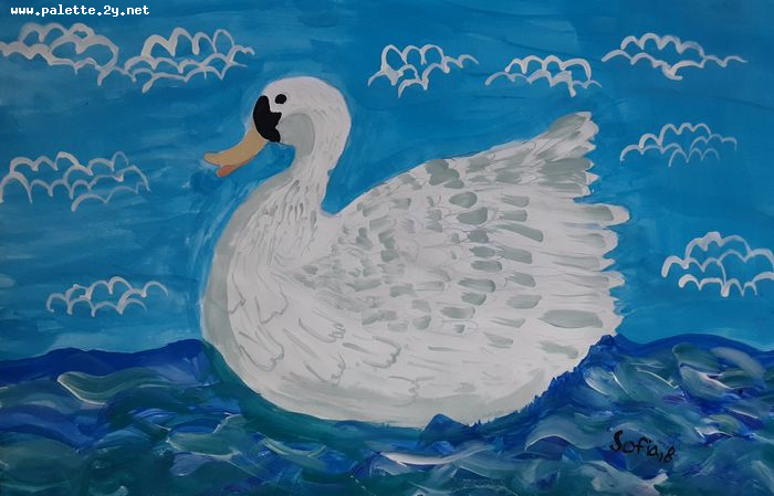 Art Studio PALETTE. Sofia Nikolaidi Picture.  Tempera Animals Birds 