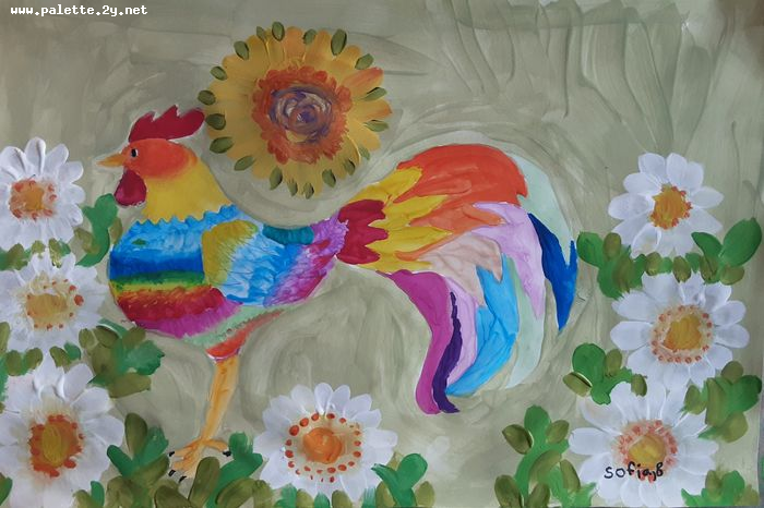 Art Studio PALETTE. Sofia Nikolaidi Picture.  Tempera Animals Birds 