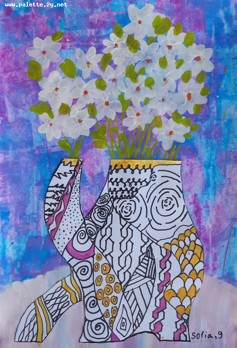 Art Studio PALETTE. Sofia Nikolaidi Picture.  Mixed Media Still Life Still Life 