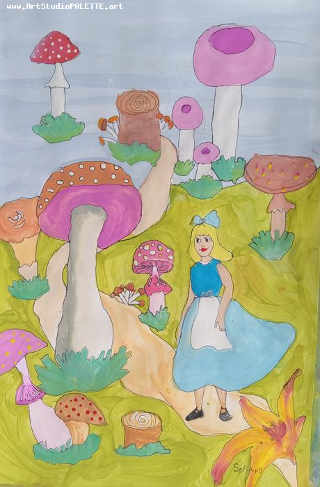 Art Studio PALETTE. Sofia Nikolaidi Picture.  Marker, Tempera Fantasy Fairy Tail 