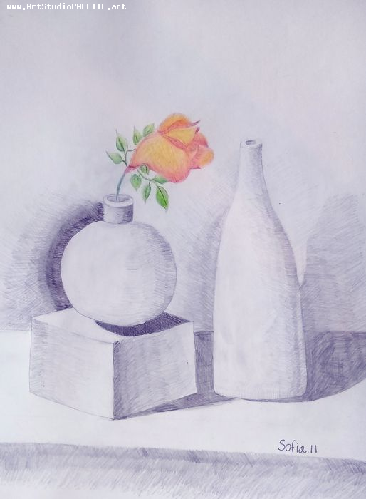 Art Studio PALETTE. Sofia Nikolaidi Picture.  Pencil Still Life Still Life 