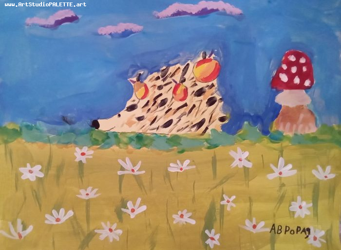 Art Studio PALETTE. Avrora Baiman Picture.  Tempera Animals Mix 