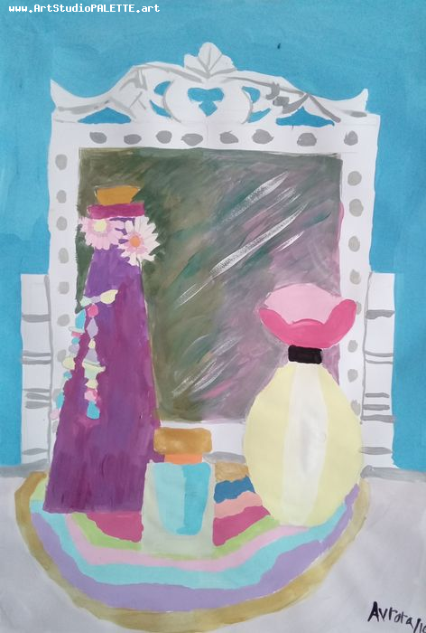 Art Studio PALETTE. Avrora Baiman Picture.  Tempera Still Life Still Life 