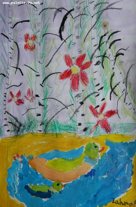 Art Studio PALETTE. Zahra Merchant Picture.  Mixed Media Landscape Nature 