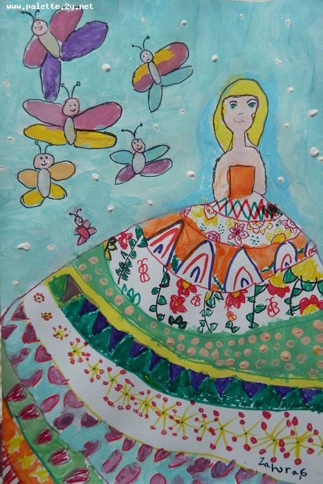 Art Studio PALETTE. Zahra Merchant Picture.  Marker, Tempera Design Clothes 