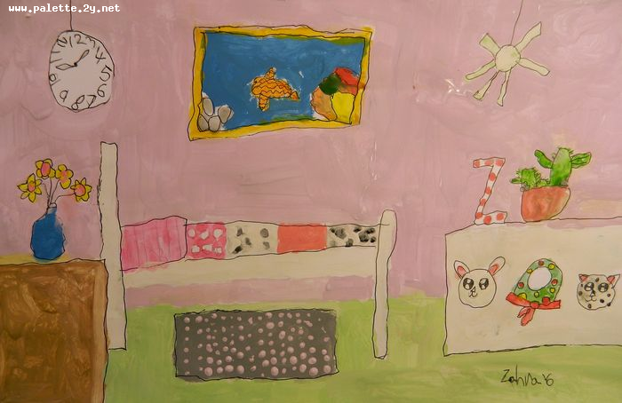 Art Studio PALETTE. Zahra Merchant Picture.  Marker, Tempera Design Interior 