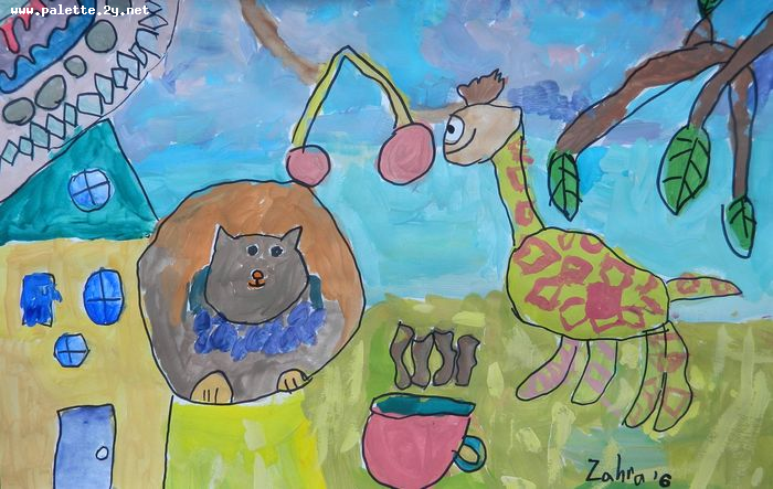 Art Studio PALETTE. Zahra Merchant Picture.  Marker, Tempera Fantasy Imagenation 