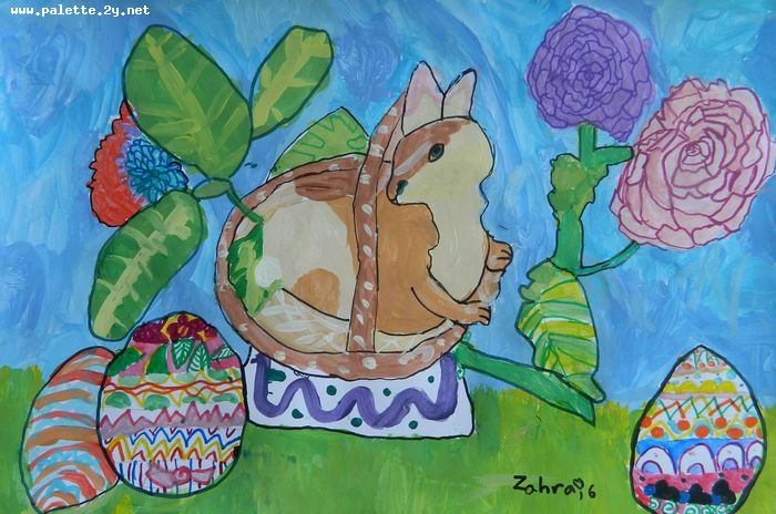 Art Studio PALETTE. Zahra Merchant Picture.  Tempera   