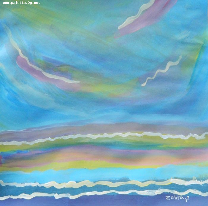 Art Studio PALETTE. Zahra Merchant Picture.  Tempera Fantasy Abstract 