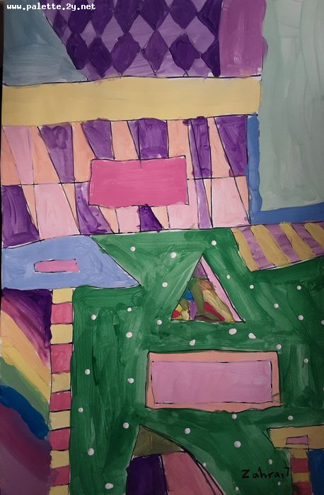 Art Studio PALETTE. Zahra Merchant Picture.  Marker, Tempera Design Umbrellas 