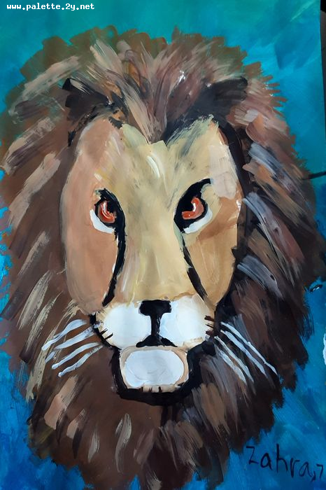 Art Studio PALETTE. Zahra Merchant Picture.  Tempera Animals Cats 