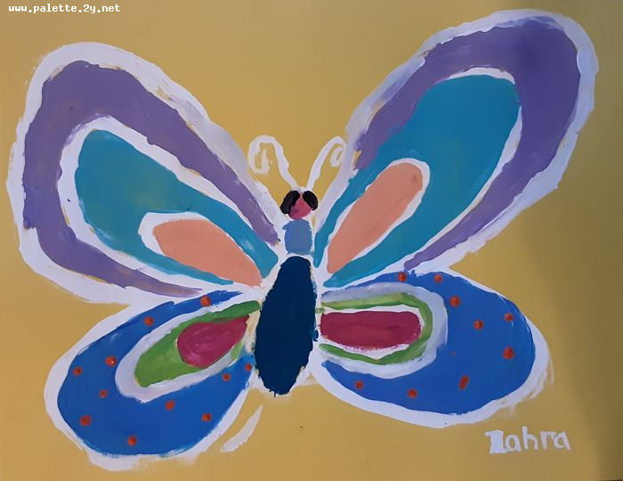 Art Studio PALETTE. Zahra Merchant Picture.  Tempera Animals Butterfly 