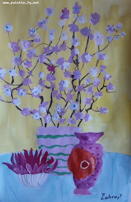 Art Studio PALETTE. Zahra Merchant Picture.  Tempera Still Life Still Life 