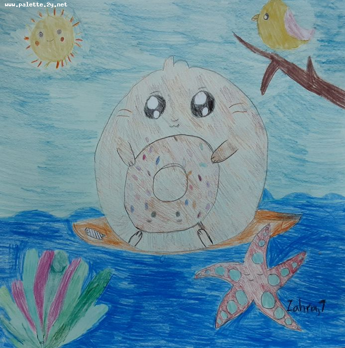 Art Studio PALETTE. Zahra Merchant Picture.  Coloured Pencil Fantasy Imagenation 